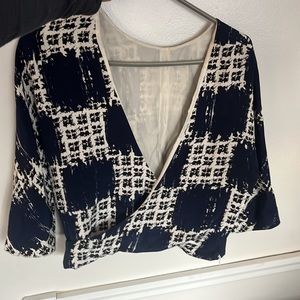 Balenciaga Navy and White Women's Top